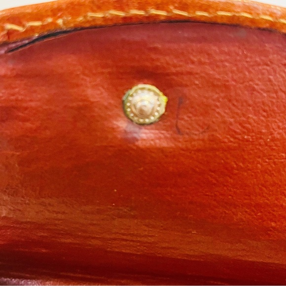 Vintage 1993 MTC India Hand Painted Leather Wallet Multicolour Coin Purse Red - Picture 11 of 16